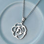 Sterling Silver Rose Necklace, thumbnail 1 of 6