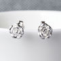 Sterling Silver English Rose Stud Earrings, thumbnail 1 of 4