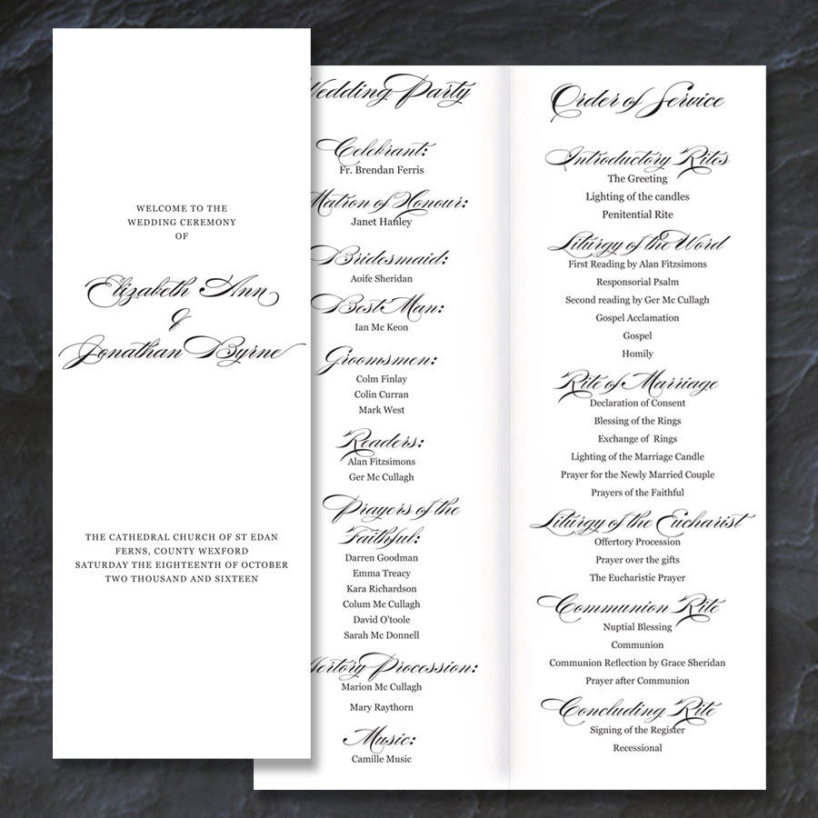 Elegant Monogram Order Of Service By Appleberry Press ...