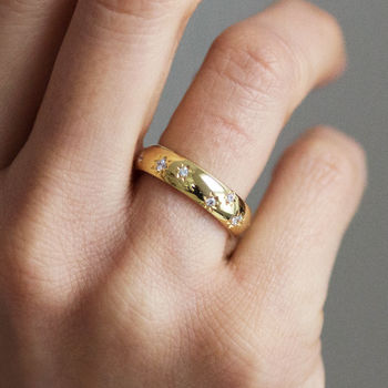 Fairtrade 18ct Gold Diamond Star Wedding Ring, 2 of 5