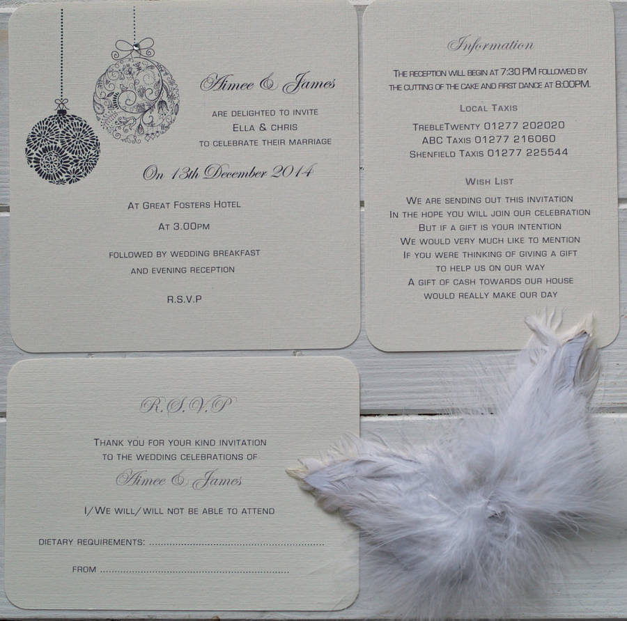 christmas themed wedding invitations by beautiful day ...