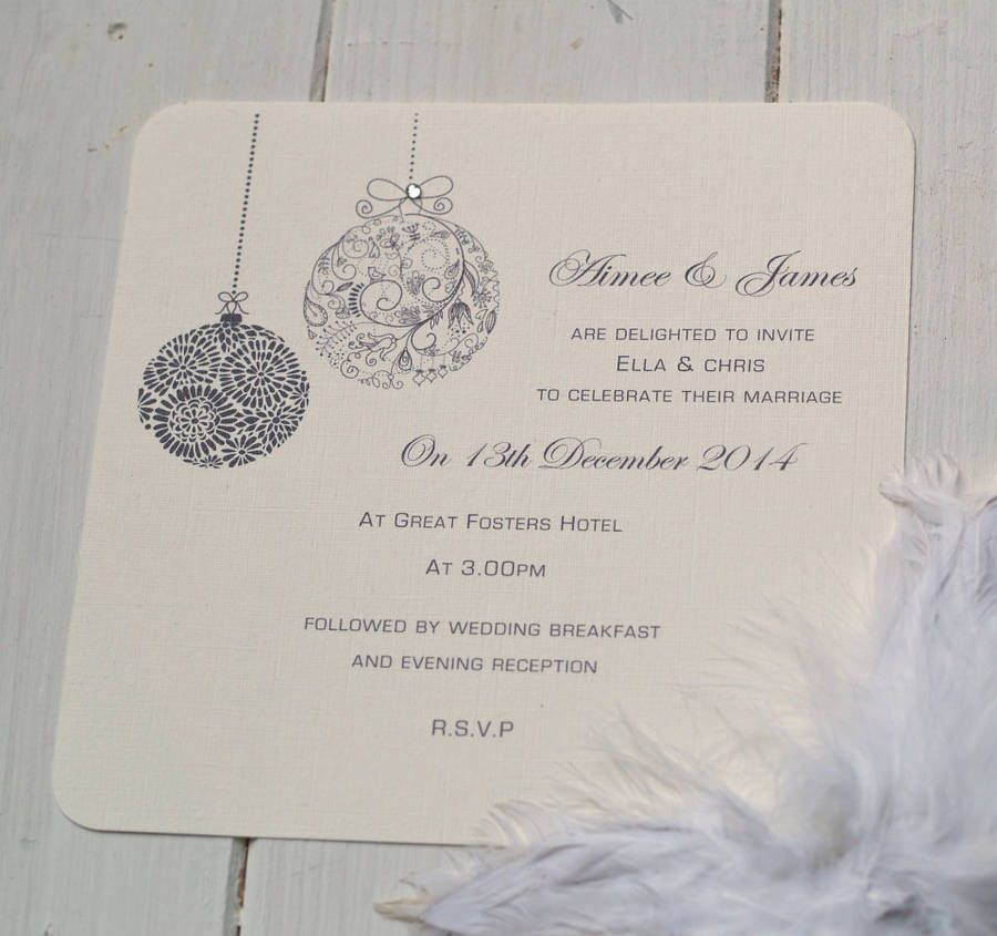 Christmas Themed Wedding Invitations By Beautiful Day