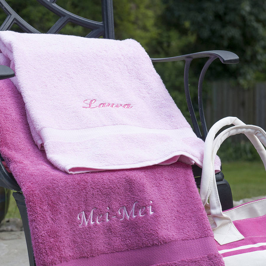 personalised luxury beach towels by the fine cotton company