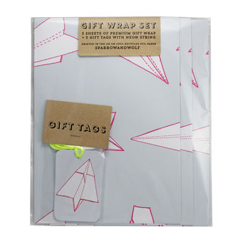 Planes Gift Wrap And Tags Set By Sparrow And Wolf | notonthehighstreet.com