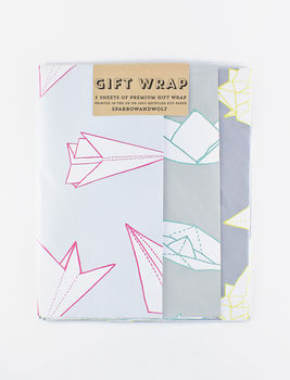Set Of Three Mixed Design Gift Wrap Sheets, 3 of 3