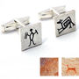 Cave Art Sterling Silver Cufflinks, thumbnail 1 of 4