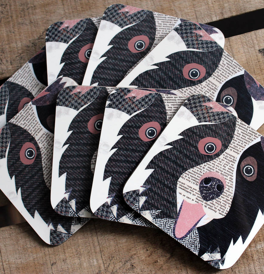 dog placemat 'close up' by simon hart