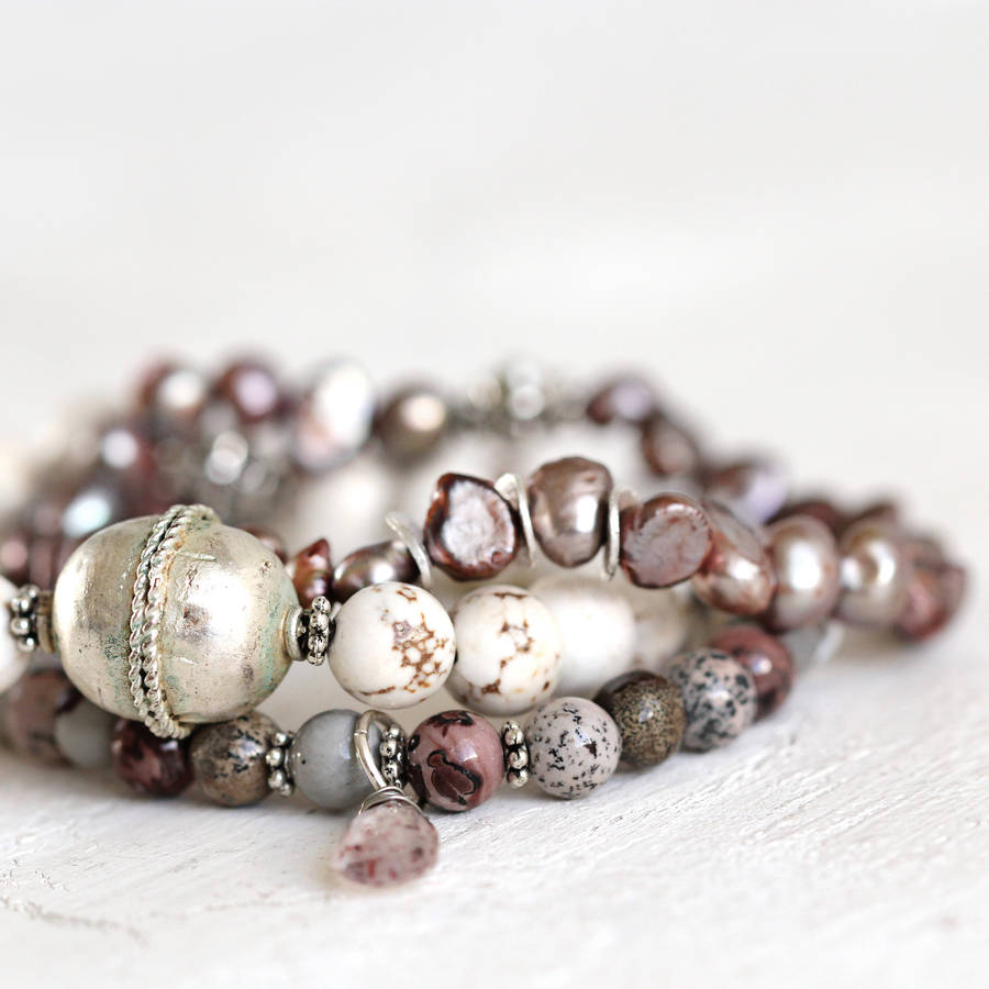 Natural Stone Bracelet Set By Artique Boutique | notonthehighstreet.com