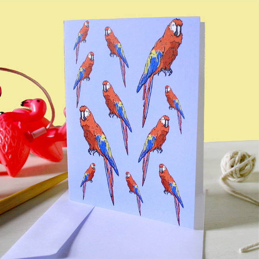 Safari Parrot Greetings Card, 1 of 4