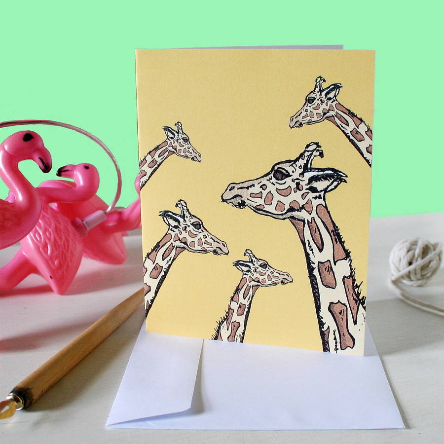 Safari Giraffe Greetings Card, 1 of 5