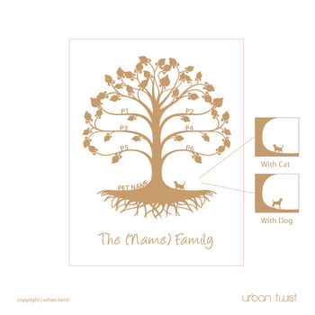 Personalised Family Tree Wooden Artwork, 3 of 6