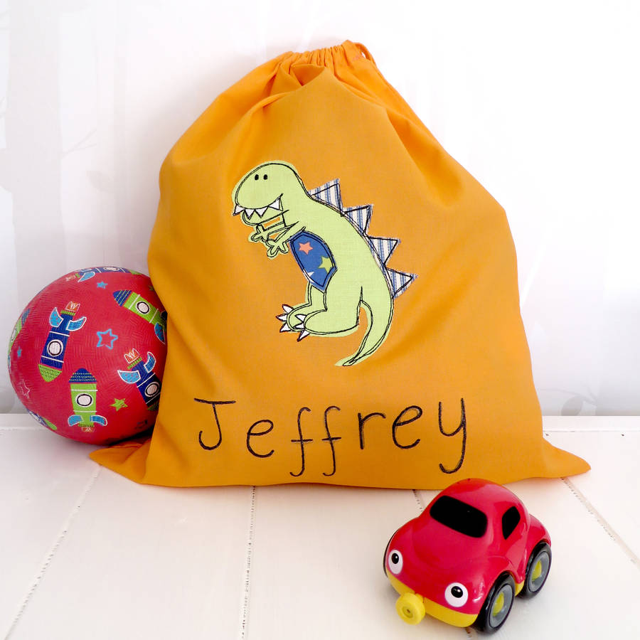 dinosaur drawstring bag by delly doodles