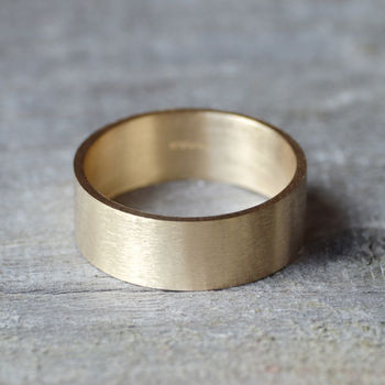 Personalised Flat Wedding Band 9ct Yellow Gold 8mm, 2 of 4