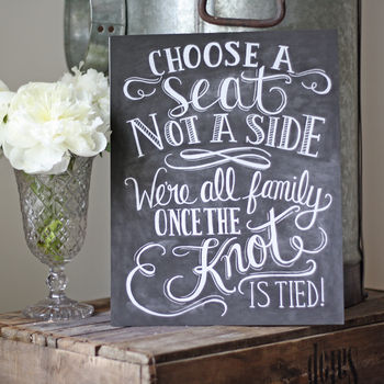 Choose A Seat Not A Side Wedding Ceremony Print, 2 of 2