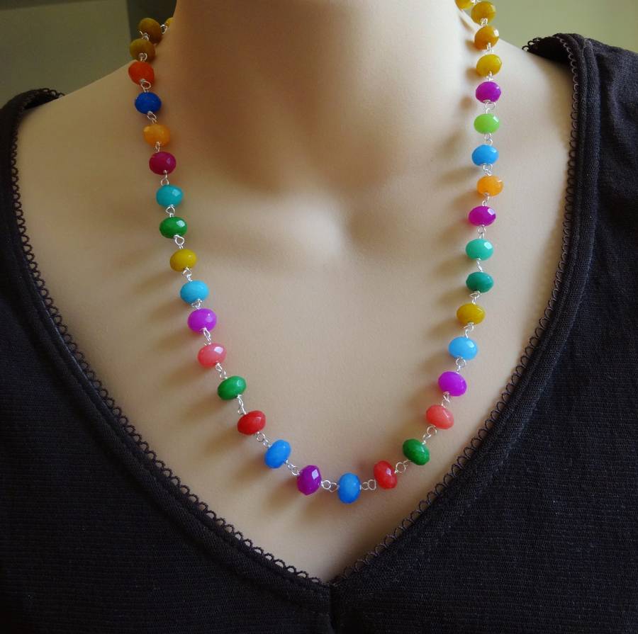 Pearls And Multi Colour Jade Necklace By Prisha Jewels ...