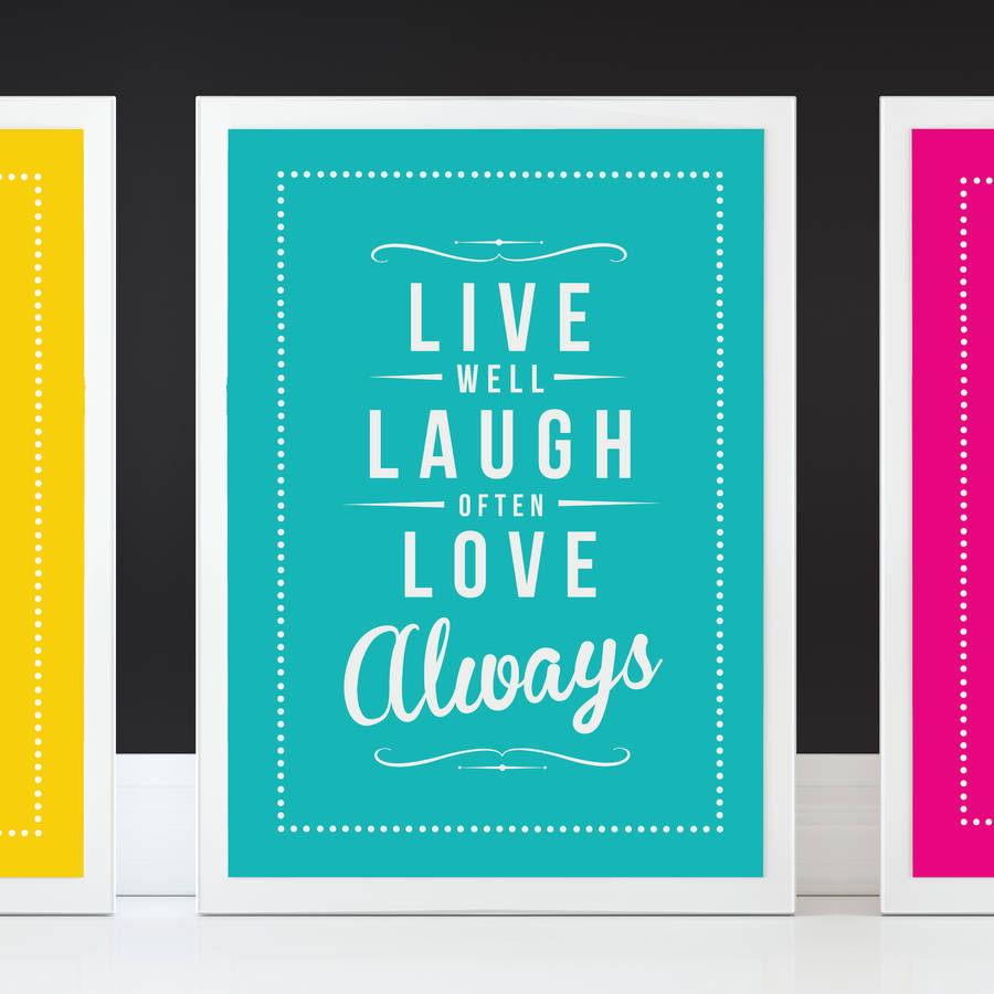 Live Laugh Love Fine Art Retro Print ·