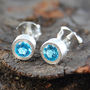 Blue Topaz Silver November Birthstone Jewellery Set, thumbnail 5 of 6