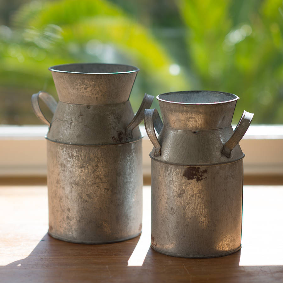 Vintage Style Milk Churn Flower Vase Various Sizes By The Flower Studio