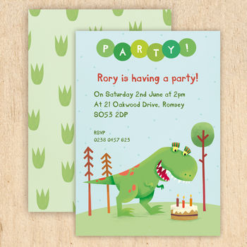 Personalised Dinosaur Party Invitations, 2 of 8