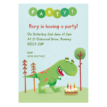 Personalised Dinosaur Party Invitations, 4 of 8