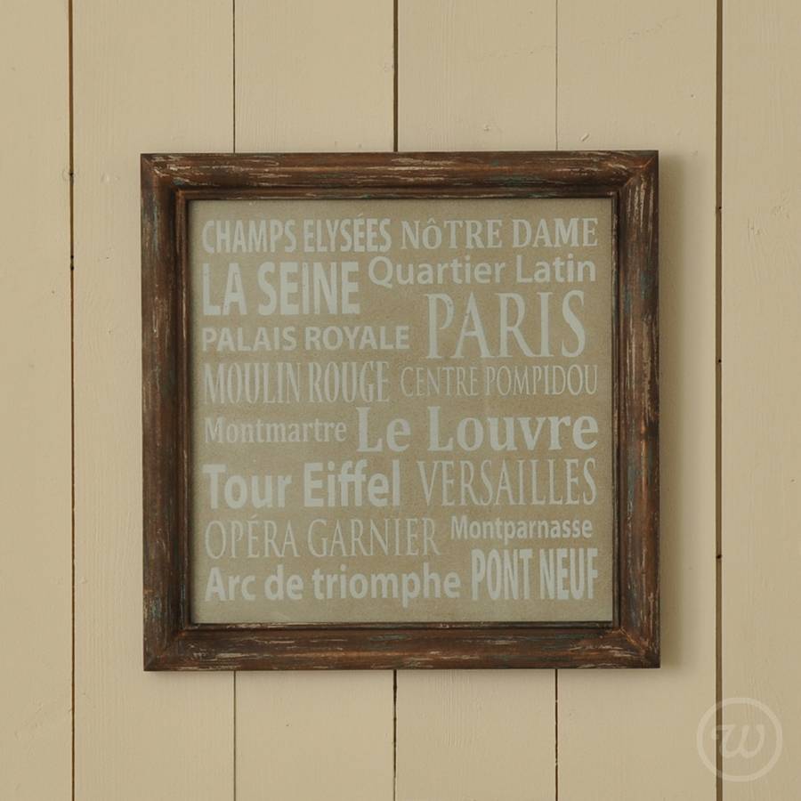 Paris Wall Art Sign By Otters Barn Interiors
