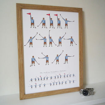 Personalised 'Daddy Loves Golf' Semaphore Print, 2 of 4