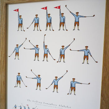 Personalised 'Daddy Loves Golf' Semaphore Print, 3 of 4