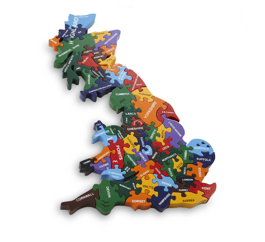 Handmade Wooden Map Of Britain Puzzle, 1 of 4
