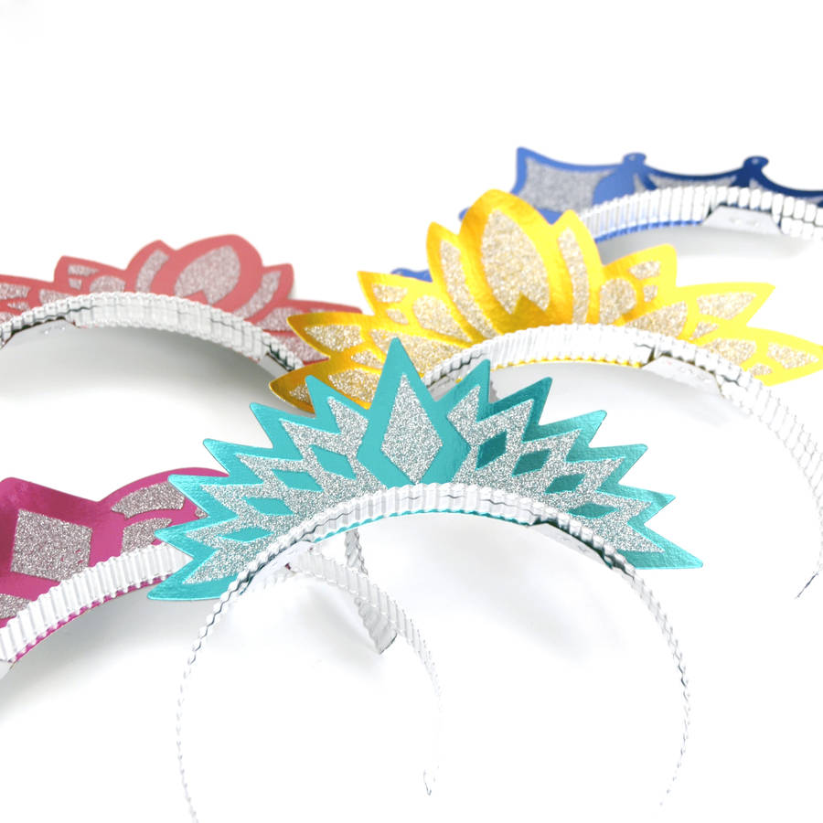 Pack Of Eight Glitter Princess Tiaras By Peach Blossom ...