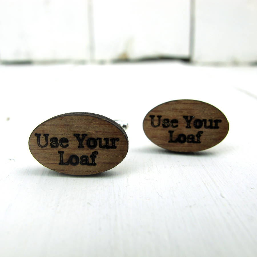 Engraved Use Your Loaf Cockney Cufflinks By Chips & Sprinkles