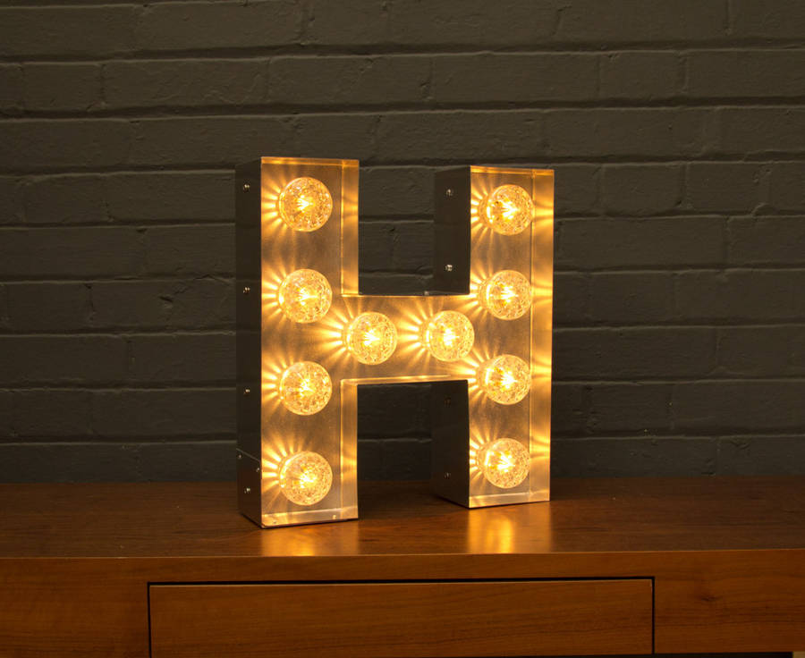 Light Up Marquee Bulb Letters H By The Goods | notonthehighstreet.com