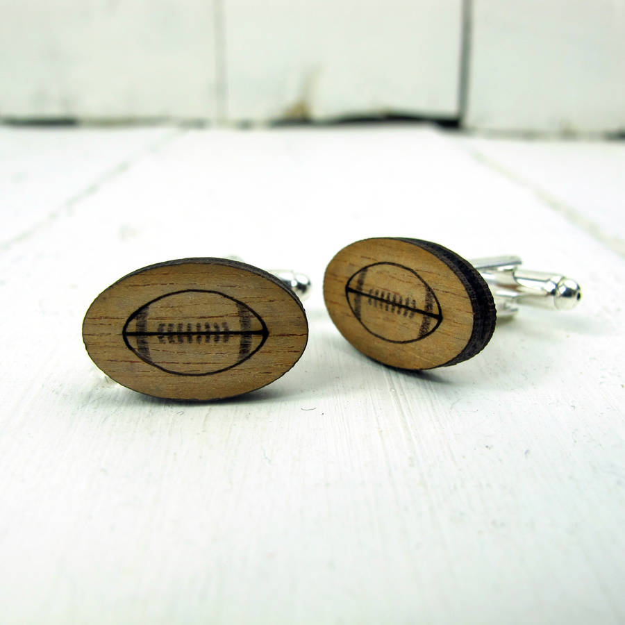 rugby cufflinks engraved