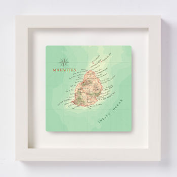 Personalised Mauritius Map Square Print Wedding Gift, 2 of 10