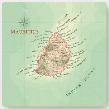 Personalised Mauritius Map Square Print Wedding Gift, 5 of 10