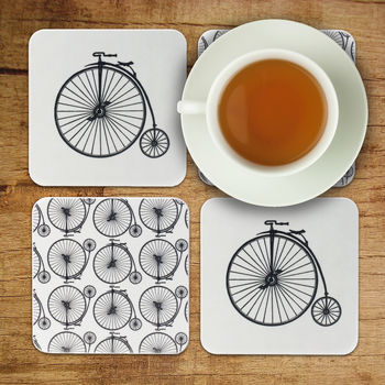 Set Of Four Penny Farthing Coasters, 2 of 4