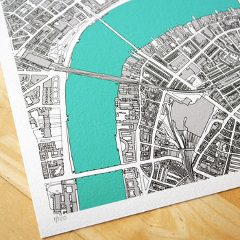 London Map Art Print Hand Drawn Limited Edition, 2 of 8