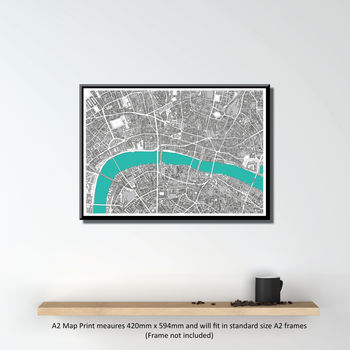London Map Art Print Hand Drawn Limited Edition, 6 of 8