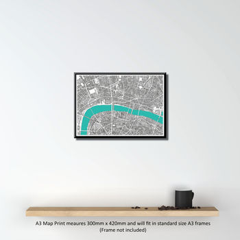 London Map Art Print Hand Drawn Limited Edition, 5 of 8