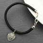 Silver St Christopher Heart Leather Bracelet, thumbnail 5 of 5