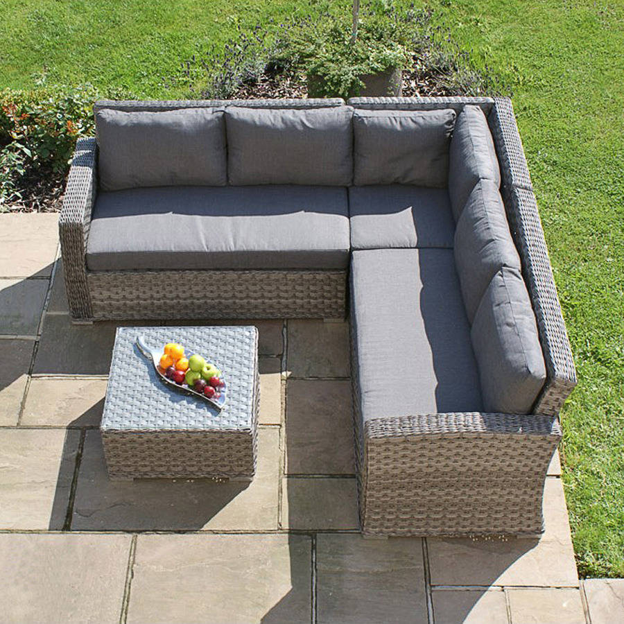 Combination Weave Rattan Small Corner Sofa Set By Out There Exteriors