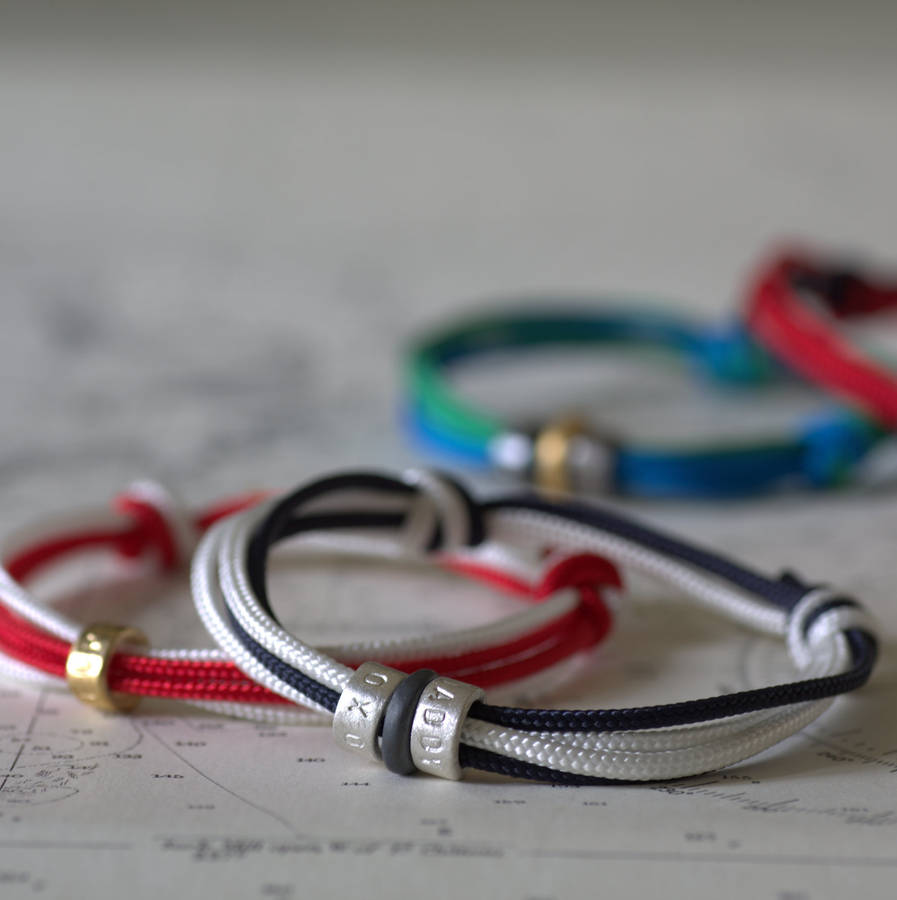 Personalised Men's Silver Nautical Bracelet By Chambers & Beau