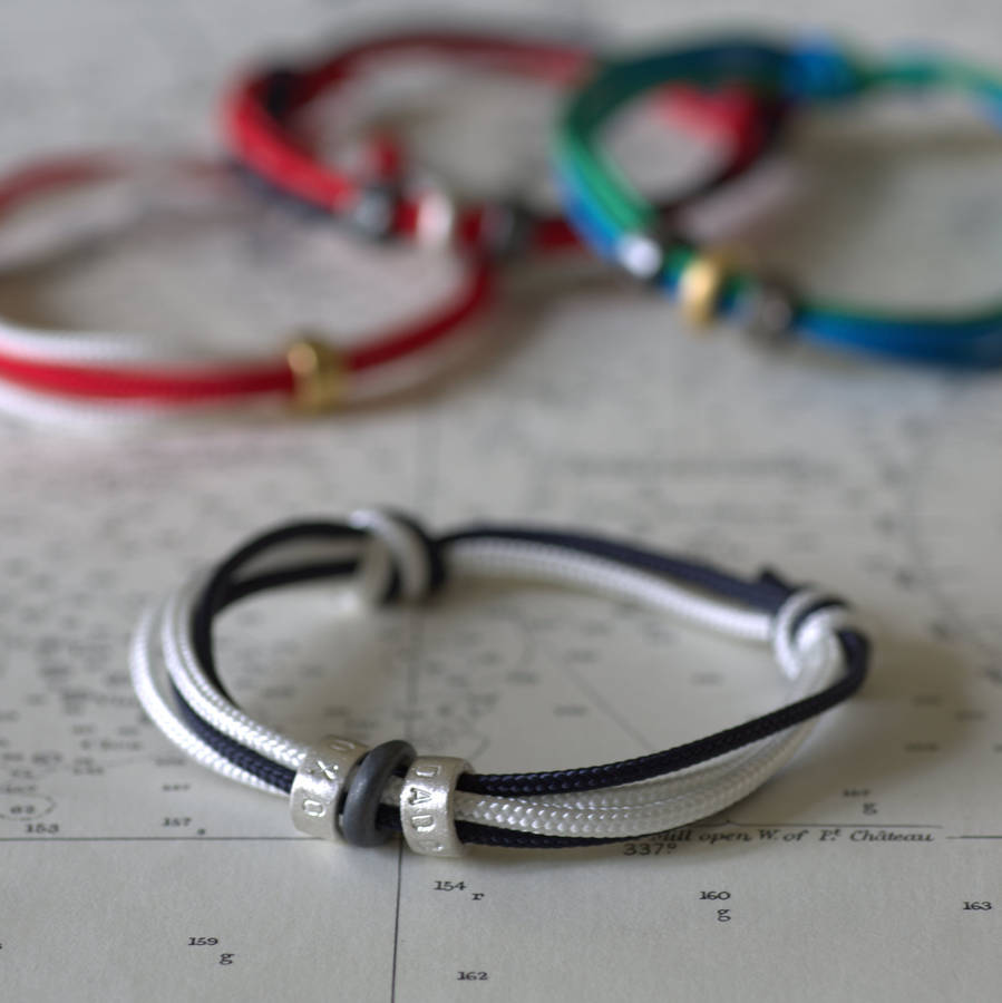 Personalised Men's Silver Nautical Bracelet By Chambers & Beau