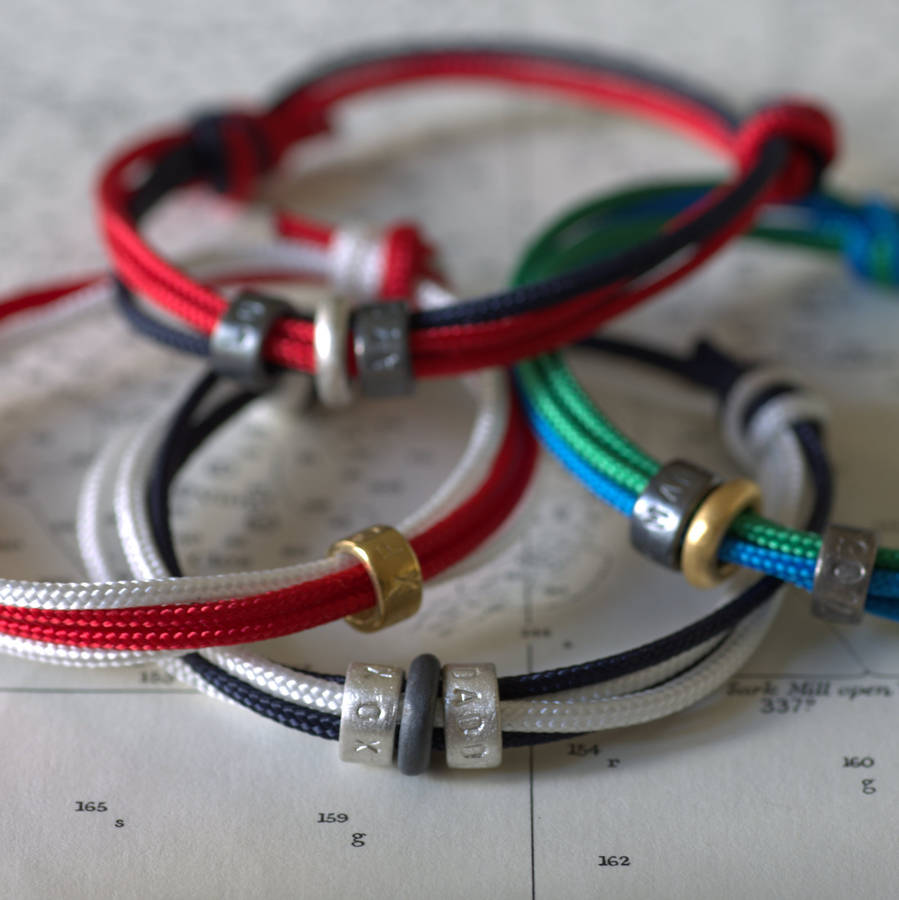 Personalised Men's Silver Nautical Bracelet By Chambers & Beau