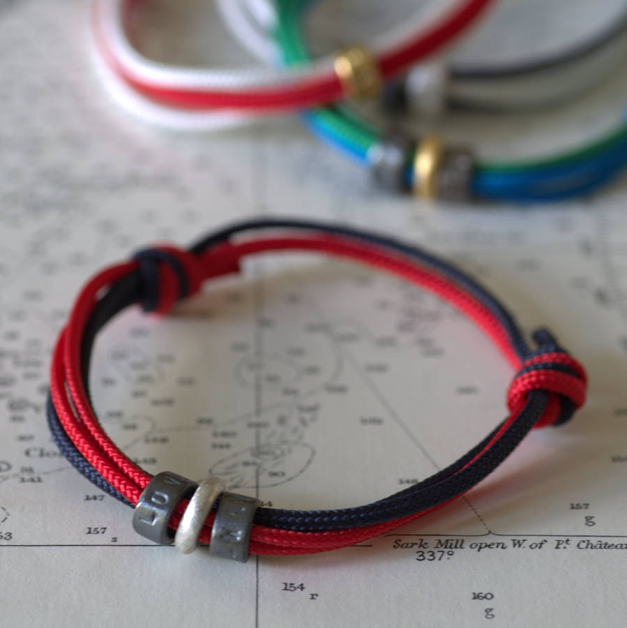 Personalised Men's Silver Nautical Bracelet By Chambers & Beau