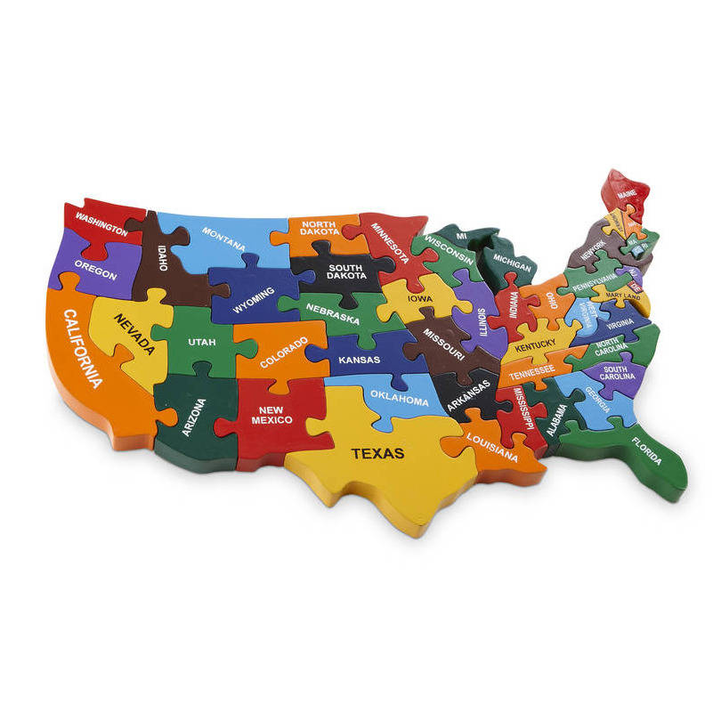 Handmade Wooden Map Of USA Puzzle, 1 of 2