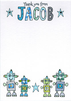 Personalised Childrens Robot Party Invitations, 4 of 5