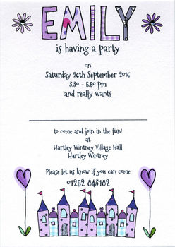 Personalised Childrens Fairy Castle Party Invitations, 5 of 5