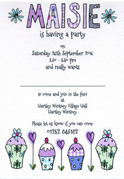 Personalised Childrens Cupcake Party Invitations, 5 of 5