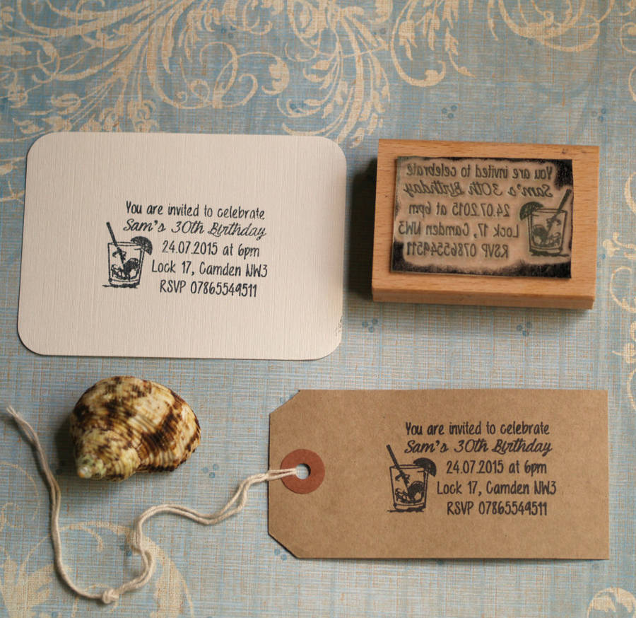 Personalised Party Diy Stamp By Pretty Rubber Stamps