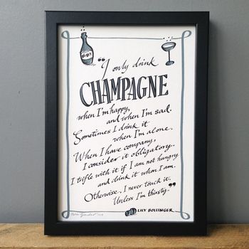 Champagne Typography Print, 2 of 3
